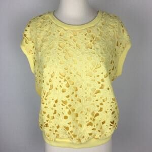 Puella Yellow Floral Embroidered Top   size 40